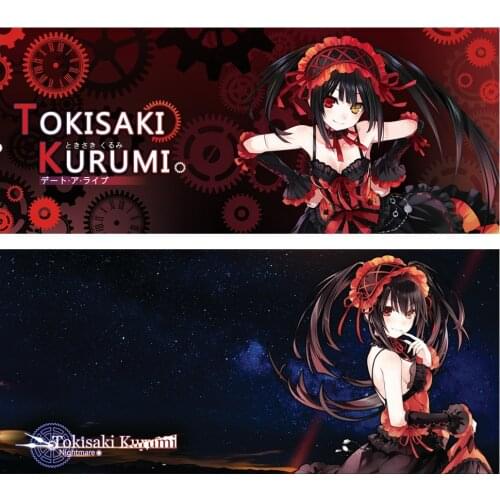 Anime JK DATE A LIVE Tokisaki Kurumi Nightmare Cosplay Mouse Pad Mat Rubber 40*90cm Large Mousepad Gift