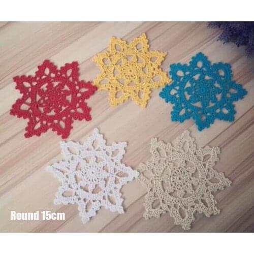 HOT Lace cotton placemat Drink cup coaster mug kitchen dining Round table place mat cloth Crochet tea coffee doily Christmas pad