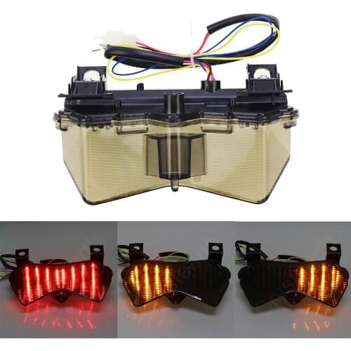 Motorcycle Rear Tail Light Brake Turn Signal Integrated LED Light For Kawasaki Ninja ZX6R ZX-6R ZX-6RR 2003-2004, Z750 2004-2006