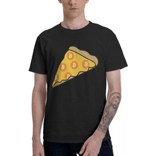 Promo Cryptopizzabitcoin Mens Basic Short Sleeve T-Shirt Trading Vintage print Tshirt USA Size