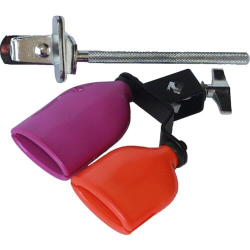 MoonEmbassy Drum Jam Block Set With Connecting Clamp Mount Cowbell Holder Percussion Musical Instruments Aeecssories