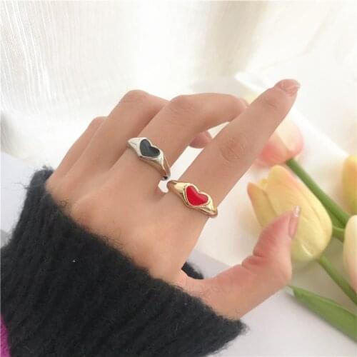 New Fashion Geometric Heart Ring Cute Romantic Personality Hollow Out Index Finger Joint Rings For Women Wedding Party Jewelry
