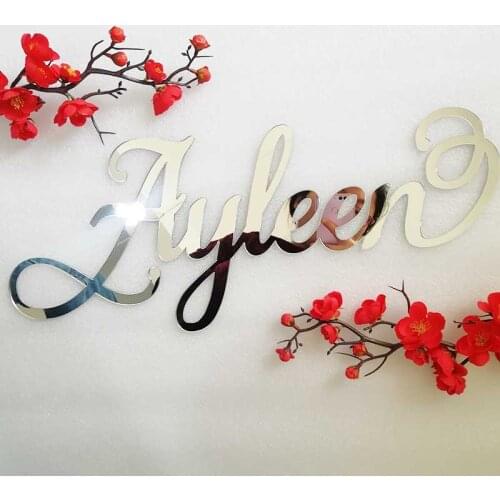 Personalized Wedding Sign Custom Laser Cut Mirror Silver Acrylic Names Reception Party Signs