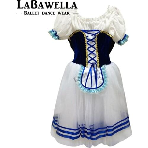 Giselle Ballet Long Tutu Dress Blue Professional romantic Giselle Ballet Tutu Puff Sleeve Blue Nutcracker Ballet Costume BT9068A