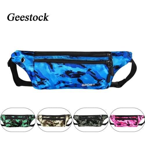 Geestock Waist Pack Running Men Women Fanny Pack Hip Bum Bags Waterproof Gym Fanny Pack Wallet with Earphone Hole Phone Pouch