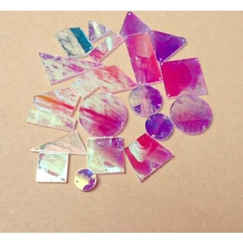 Sew On Acrylic Crystal AB / Crystal FlatBack Glass Rhinestones With Holes For Wedding Dress Clothing Bags Shoes Decoration Acces