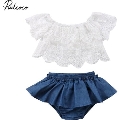 Pudcoco Fast Shipping New Fashion Lovely Baby Girl Clothing Lace T-shirts Top+Shorts Pants Tutu Pants Kid Summer Clothes Outfits