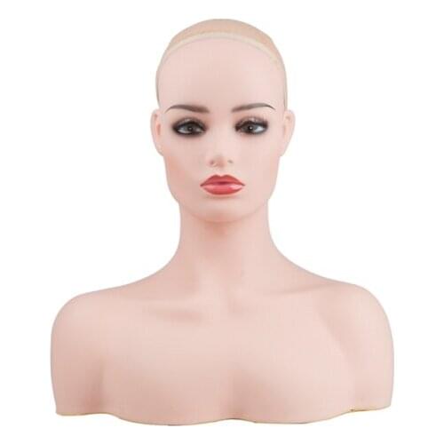 Realistic Europe America Female Mannequin Head Bust For Wig,Jewelry/Hat Display