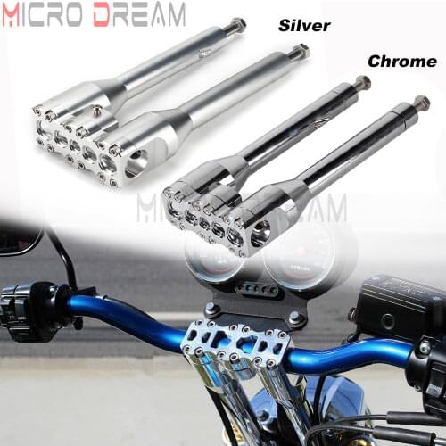 6" 7" 8" 9" 10" 11" 12" 13" Upright Handlebar Risers Kit Motorcycle Modified Straight Modular 1-1/2" Top Clamp for Harley Dyna