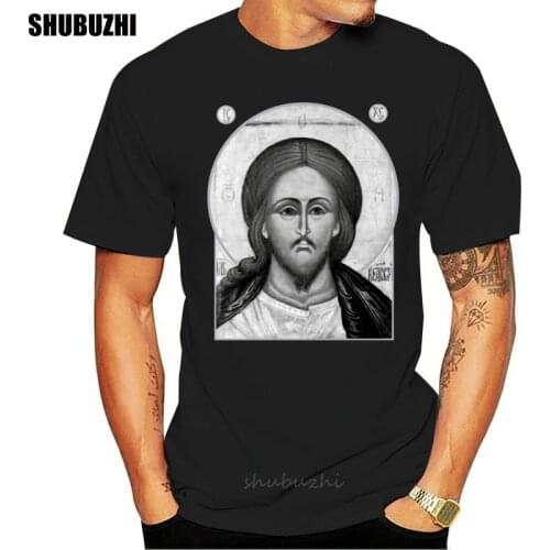 Funny Russian Orthodox Christ - Bible Verse Icon Tshirt Men 100% Cotton Mens T Shirts Crew Neck Homme
