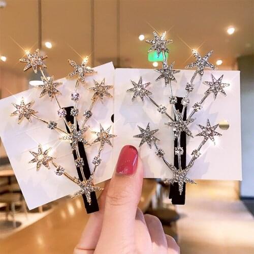 20pcs/lot New Style Headwear Hairpin Female Personality Star Tree Branch Diamond Hair Accessories for Women