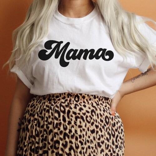 Mama Letter Print Women Graphic Tees Short Sleeve T-shirt Casual Harajuku Mom Life Tumblr Clothes Female Round Neck T Shirt Tops