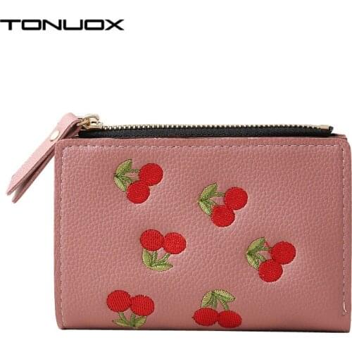 Women Short Wallets Cute Hasp PU Leather Brand Lady Money Bags Coin Purse Cards ID Holder Woman Wallet Girls Students Burse Bag