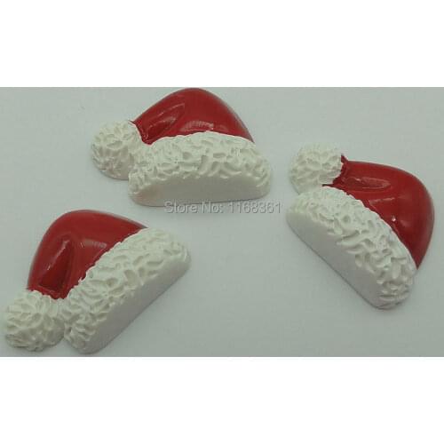1pcs/lot resin flatback Christmas hat 32mm Cabochons Scrapbooking Hair Bow Center DIY Christmas decration C106-2