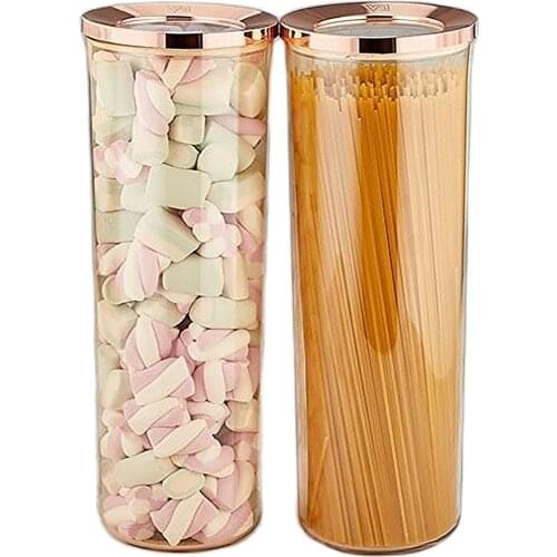 2pcs 1700 ml high quality kitchen storage box storage container vacuum cover larder oraganizer legume bowknot rice spice grain