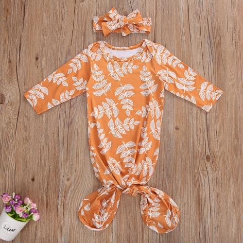 2020 Hot Fashion Newborn Sleeping Bag + Headband Cute Print Long Sleeve Adjustable Full Body Clothing одежда для новорожденых