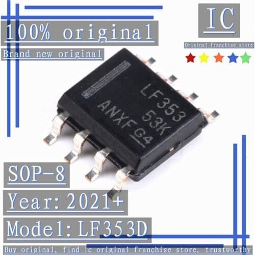2021+100% Brand new original 10PCS-50PCS LF353D SOP-8 Operational amplifier dual