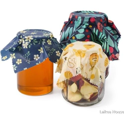 3PCS Beeswax Food Wraps Eco Friendly Reusable Food WrapsSandwich Wrappers Washable Bowl Covers Kitchen Accessories S/M/L