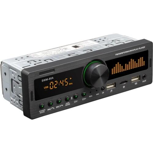 SWM-80A Single 1 DIN Car Radio Dual USB Charging Multimeida MP3 Player Audio Copy Bluetooth TF USB AUX-Input Auto Stereo Player