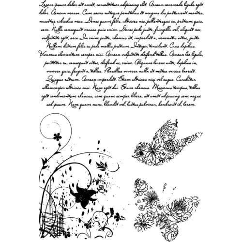 AZSG Flower Butterfly Clear Stamps For DIY Scrapbooking Decorative Card Making Crafts Fun Decoration Supplies 10*15cm