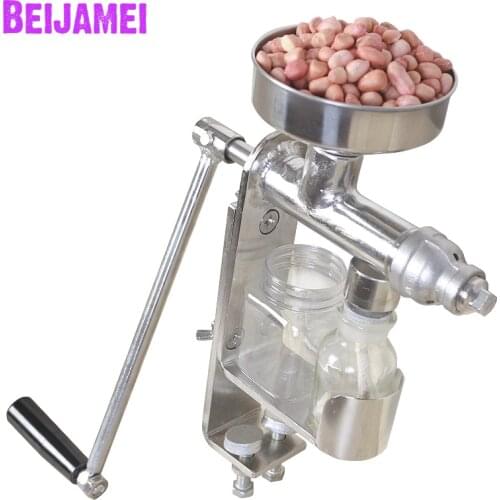 BEIJAMEI Manual Oil Press Machine Household Peanut Seeds Nuts Soya Oil Presser Expeller Health Stainless Steel Oil Extractor