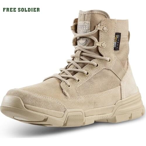 FREE SOLDIER mens military desert tactical boot super lightweight wear-resistant breathable boot for men