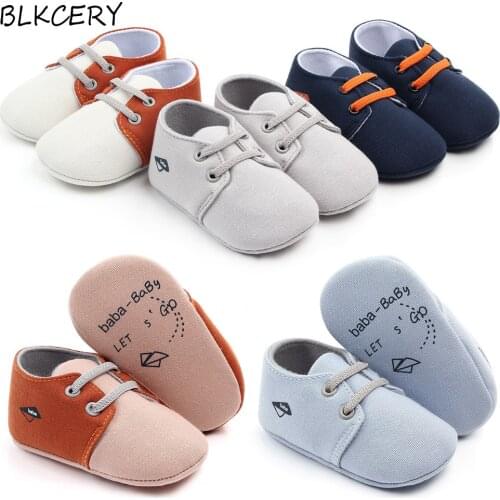 Brand Shoes Newborn Baby Boys Shoes Infant Loafers for 1 Year Old Lace-up Girls Soft Sole Crib Shoes Toddler First Walkers 0-18M