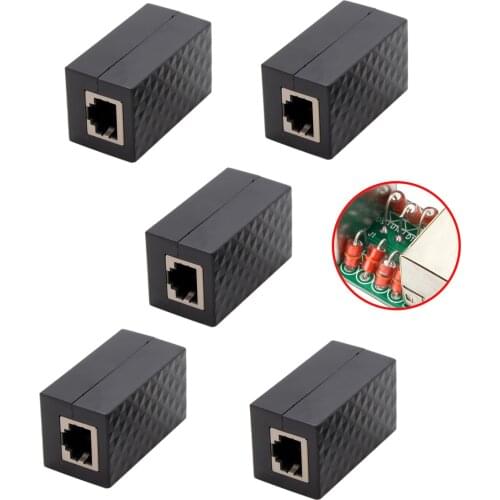 Cablecc Lightning Protection RJ45 UTP STP CAT6 CAT5e Female to Female Network Lan Adapter Extender 5pcs/lot