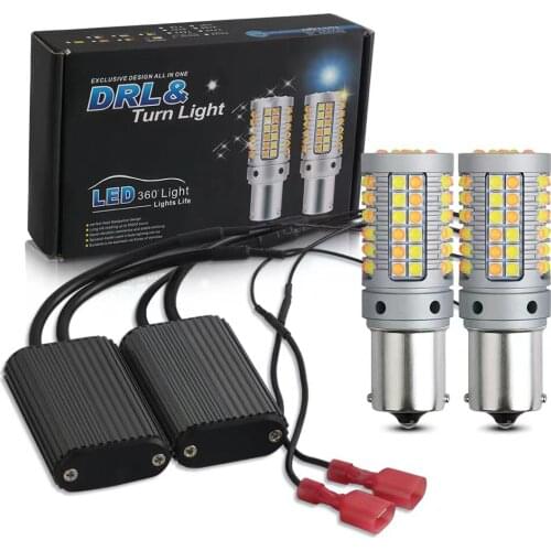 DRL Turn Signal PY21W P21W LED Dho Canbus BA15S BAU15S T20 7440 W21W 3156 69 3030smd Dual Mode Daytime Running Light Ice Blue