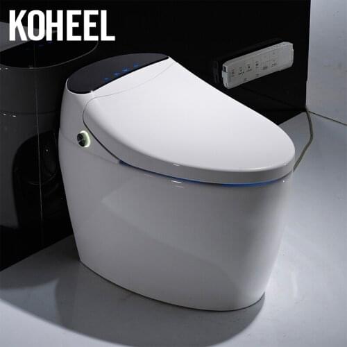 KOHEEL Electronic Toilet Auto Flushing Smart Toilet One-Piece Intelligent Toilet Bathroom Toilets White and Gold Color