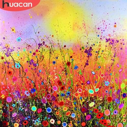 HUACAN 5D DIY Paint With Diamonds Landscape Full Square/Round Diamond Painting Embroidery Abstract Flower Wall Art Decor