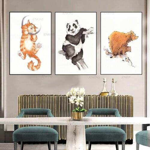 Art Canvas Decorativas Animal Watercolor Bird Painting On Wall Creativity White Background Print Painting Drawing Art Poster