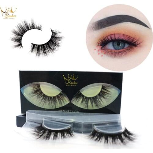Crown Lashes 3d mink eyelashes custom eyelash packing box eyelashes vendor natural false eyelashes