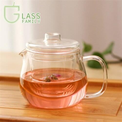 Pitcher Glass with Filter and Spout Lid Water Jug Borosilicate Glasses Water Carafe Tea Pitcher KungFu Teapot Set 450ml/600ml