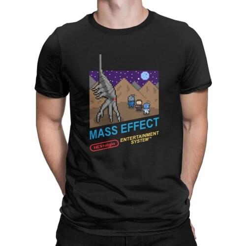 Summer Mass Effect T-Shirts For Men Vintage Pure Cotton Tee Shirt O-Neck Short Sleeve T Shirts Printed Clothing