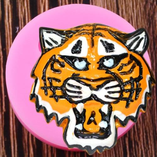 Cartoon Tiger Silicone Molds Cupcake Topper Fondant Cake Decorating Tools DIY Cookie Baking Chocolate Mold Candy Moulds