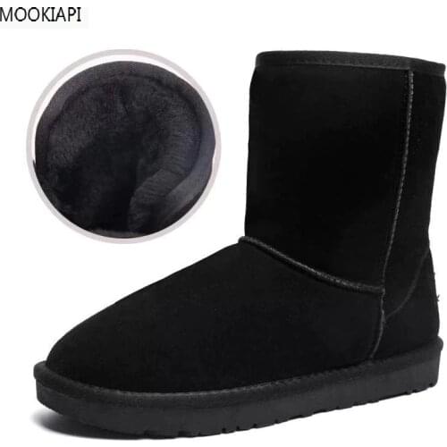 In 2019, Chinas highest quality mens snow boots, real cowhide, classic style mens shoes, free delivery, four colors