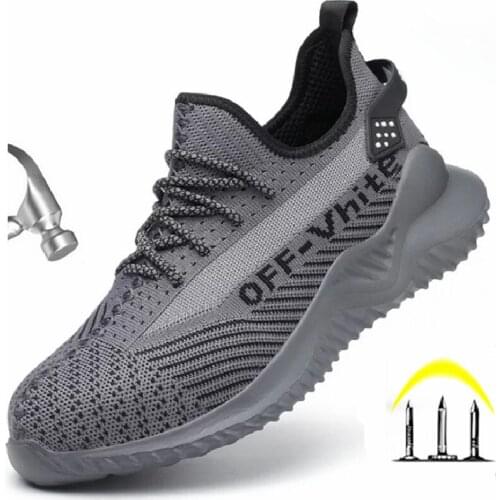 Luxury Brand Air Mesh Steel Toe Safety Shoes Men Breathable Working Shoes Puncture-Proof Non-slip Safety Boots Light Sneakers