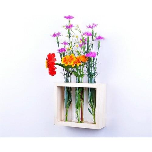 Wall-mounted Hydroponic Glass Vase Hanging Transparent Test Tube Plant Vase Simple Home Wall Decoration