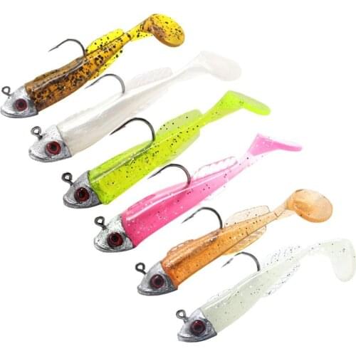 News 2 Replacement Lure Jigging Soft Bait Fishing Lures 5.6cm DIY Lead Head Jig Fish T Tail Sea Bass Lure Fishing Tackle
