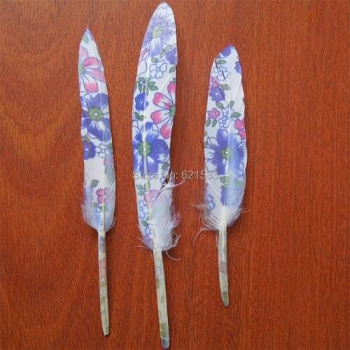 Flowers Printed Feather Duck Cocottes Feathers,Floral Printing,Perfect for Earrings, Bridal Table Decor& Millinery,100pcs/lot