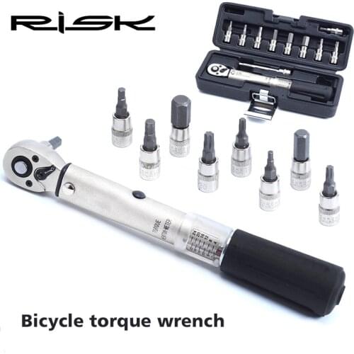 RISK Preset Torque 2-24NM Torque Combination Plum Hex Bicycle Ratchet Wrench Repair Tools Bike Headset Cap Fasten Cycling Tools