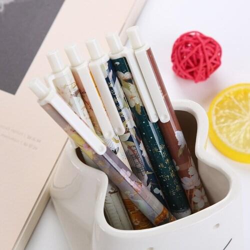 36 pcs/lot Retro Chinese style Press Gel Pen Cute 0.5 mm black Ink Signature Pens Promotional Gift Stationery School Supplies