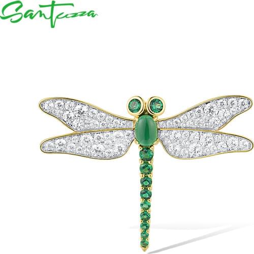 SANTUZZA Dragonfly Brooches For Clothes