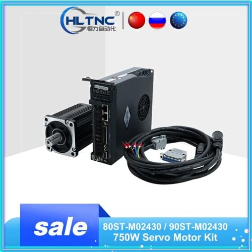 AC Servo Motor 0.75KW 80ST-M02430 90ST-M02430 2.4N.m 750W with A1 SVD15 Driver