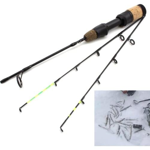 NEW 58cm Winter Ice Fishing Rods 2 tips Spinning Rod Carbon Fiber Ice pole Ultra-light Carp Fishing Free shipping
