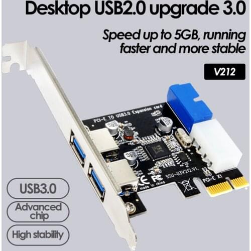 UTHAI V212 Dual Interface USB3.0 High-speed Transmission Add On Card PCI-E To USB3.0 Computer Component Adapter Expansion Card