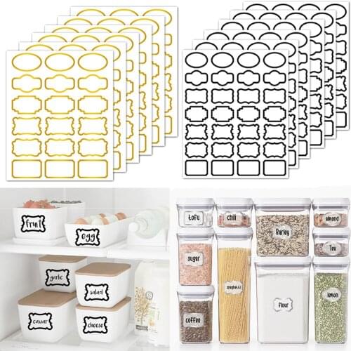 1 Sheet Waterproof Transparent Label Stickers Markable Tags For Home Jars Sauce Bottles Storage Bins Label Marker