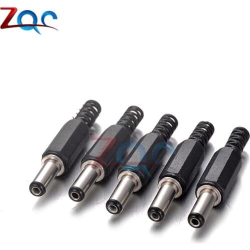 10PCS Black Plastic Cover 2.1x5.5mm Male DC Power Plug Jack Connector