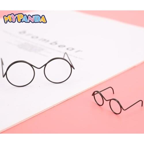 2PCS Top Selling Fashion Round Frame Lensless Retro Cool Doll Glasses For BJD Doll 1/6 30cm Doll Accessories